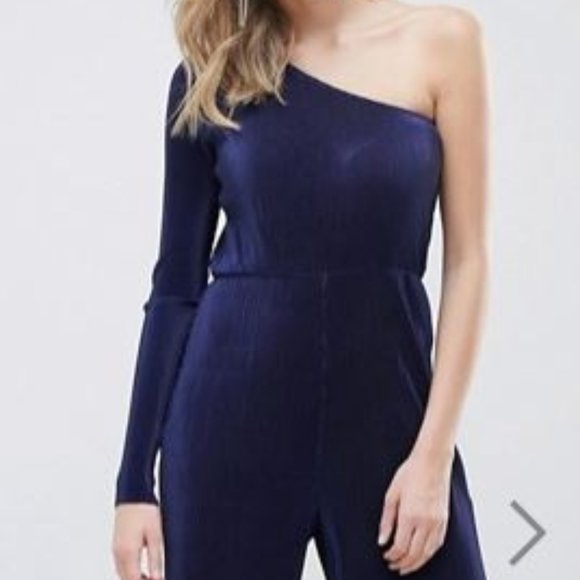 ASOS Other - NWT ASOS Navy One shoulder Petite jumpsuit US4